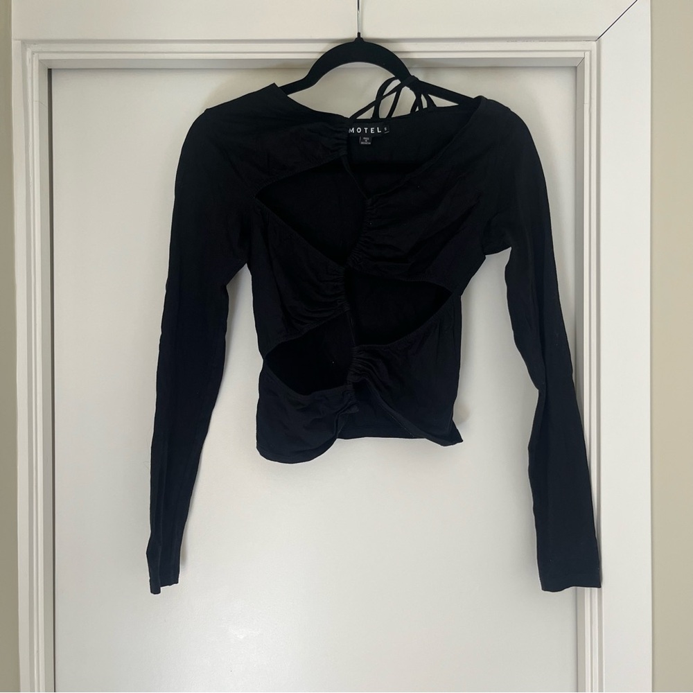 Motel Rocks Black Cut-Out Blouse